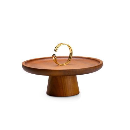 Oirlv Solid Wood Ring Display Round Storage Stand