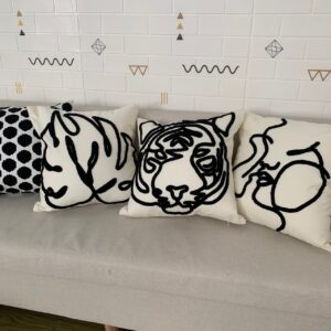 Art Abstract Thread Embroidered Pillowcase Cover 45cm