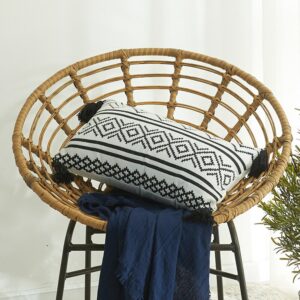 Nordic Chenille Jacquard Tassel Rectangle Pillow Case